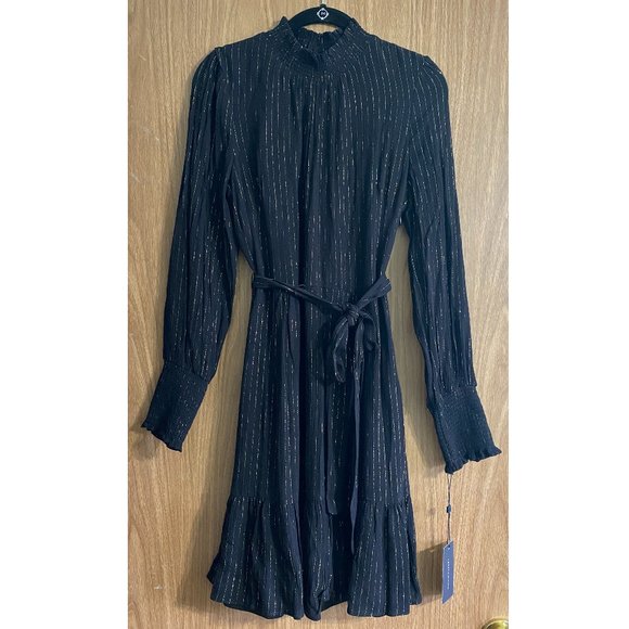 Tommy Hilfiger Dresses & Skirts - NWT - Tommy Hilfiger Black Long Sleeve Dress with Gold Stripes - Size: 10